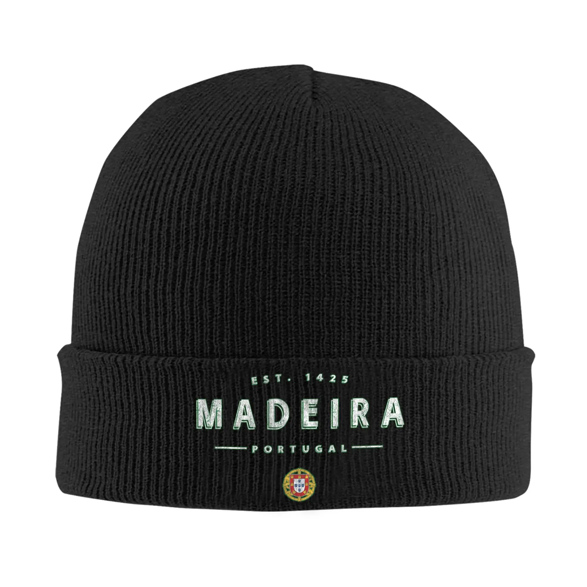 Madeira Island Portugal Flag Knit Hat Beanies Autumn Winter Hats Warm Acrylic Color Portuguese Pride Cap Men Women Birthday Gift