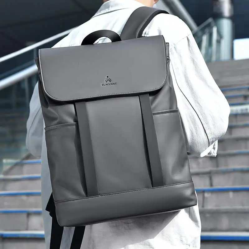 

New Men's Fashionable Business Travel Lightweight Backpack Large Capacity Student Bookbag ELACCENT Shoulder Bag Polyester