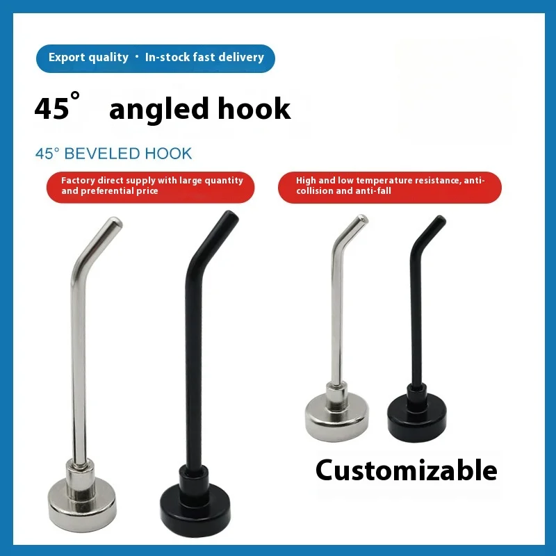 Strong magnetic hook, magnetic hanging key, no punching, 45 ° right angle NdFeB permanent magnet, refrigerator hook, magnetic