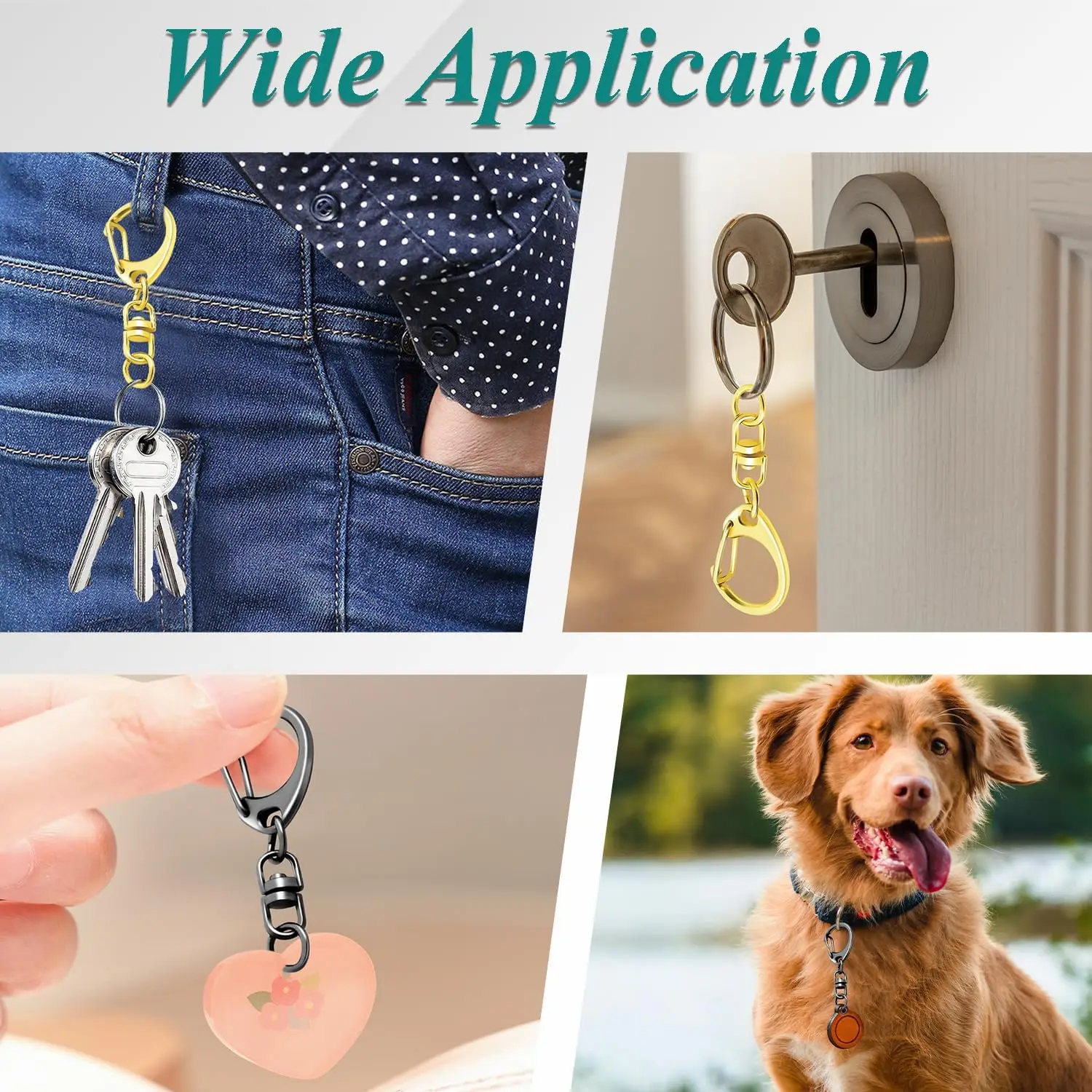 20/30/50 Sets Of Spring Keychain Chains With Open Jump Rings (Bulk), Suitable For DIY Handicrafts, Gifts, Jewelry Making, Bags image 4