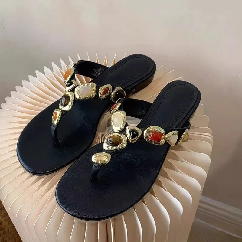 

Women Flats Flip Flops Clip Toe Slippers Crystal Summer Shoes Casual Fashion Woman Sandals 2025 Trend Beach Slides Zapatos Mujer