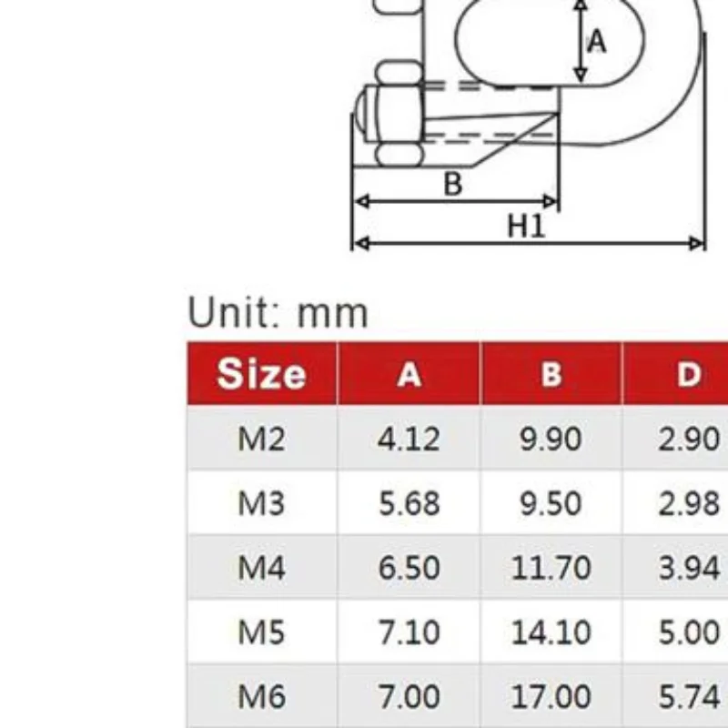 #U Type Electrical Cable Clamps 5Pcs Stainless Steel M2 M4 M5 M8 Sizes for Office Wiring Repair Home Improvement Projects