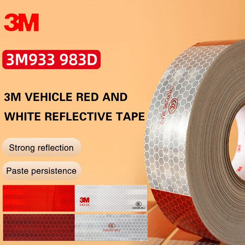 3M 30cm x 5cm 10Pcs Car Truck Reflective Safety Tape Warning Night Light Waterproof Trailer Reflector Sticker red white Sticker