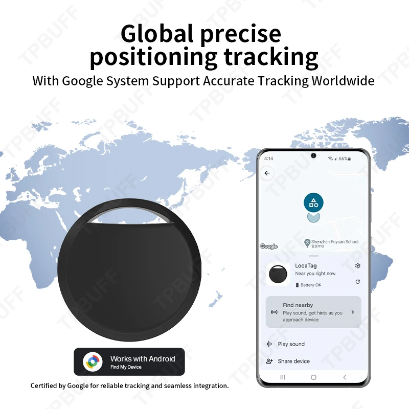 1 2 4PCS Bluetooth GPS Tracker Works With Android Google Find My App Key Finder Pet Locator Compatible With Xiaomi Samsung