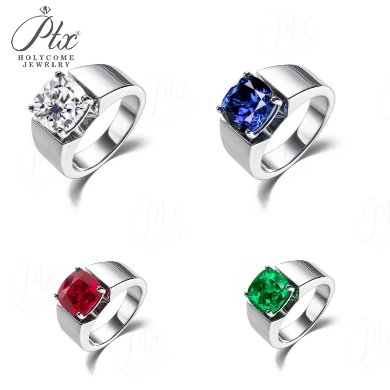 Moissanite Ring 10mm 925 Sterling Silver Cushion Cut D GRA Certified Hypoallergenic Fine Jewelry Factory Direct Ideal Gift