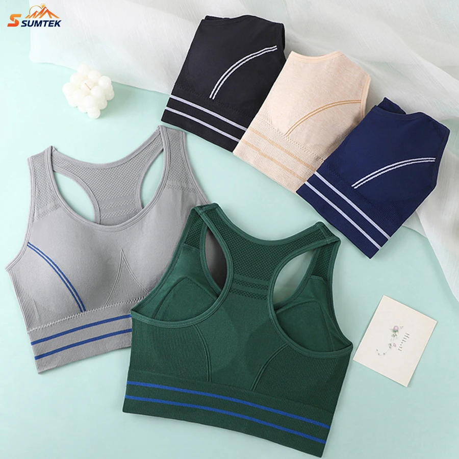 

Sports Bras for Women - Padded Seamless High Impact Support for Yoga Gym Workout Fitness Large Size Non Steel Ring Shock