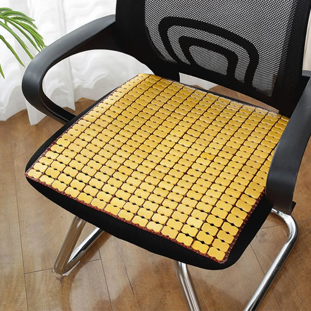 

Simple Bamboo Summer Cool Mat Breathable Not Touching Salon Cushion Square Foldable Chair Mat Home