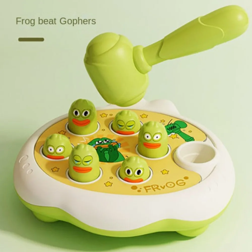 Juguete educativo para edades tempranas de dibujos animados para niños, juego de golpeo de pato/rana/cerdo Montessori de 0 1, 2, 3 años, ratón terrestre de interacción