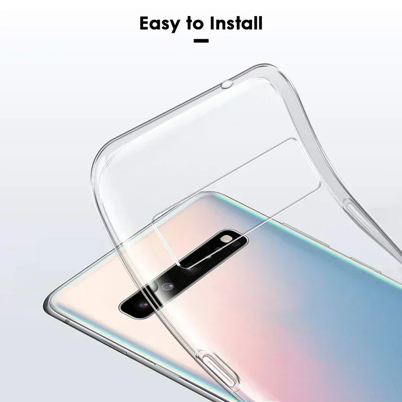 Fundas de teléfono transparentes de silicona para Samsung Galaxy S10 5G E S10E Plus Lite S105G S10Plus, funda trasera fina transparente de TPU suave
