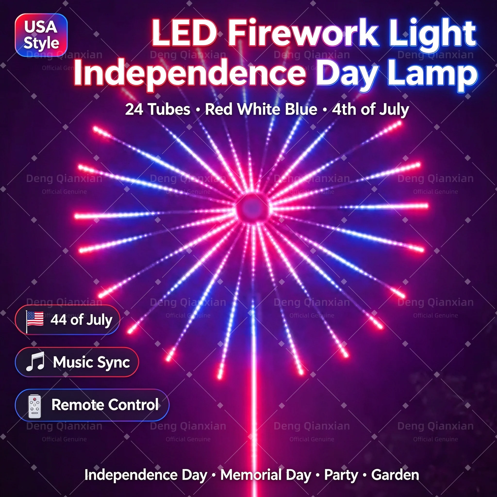 Firework Festival Lights Outdoor, Programmable RGB Strobe, Double-Sided, Waterproof, Windmill Rotating, Party Decor