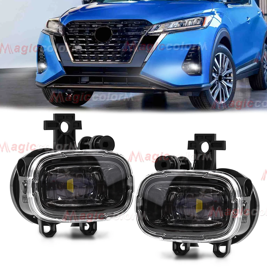 LED Fog Lamp For Nissan NAVARA NP300 X-trail Xtrail Rogue Kicks Juke F16 MK2 Halogen Yellow Fog Light LED Daylamp Car Accessorie