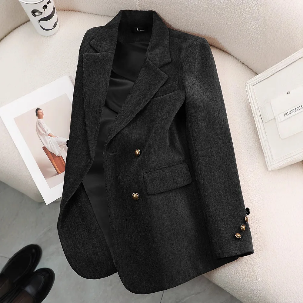 Fashion Ladies Blazer Coat Women Long Sleeve Business Work Wear Formal Suit Jacket Autumn Winter Female Outerwear Casual Tops