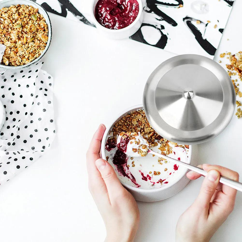 

6Pcs 8.5cm Stainless Steel Mug Lid High Temp Resistant Easy Clean Lightweight Portable Coffee Mug Cover for Hot Cold Beverages