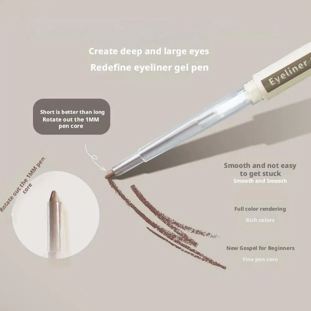 Matite per eyeliner impermeabili grigio marrone nero Penna per eyeliner in gel punk smokey a lunga durata Cosmetici per il trucco degli occhi opachi naturali