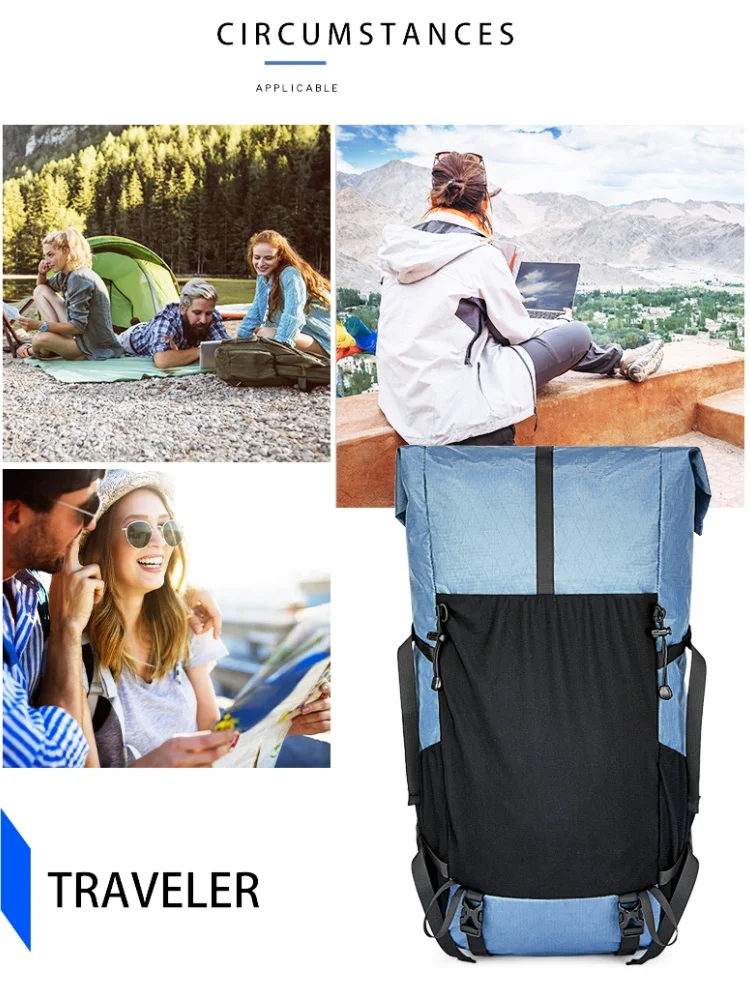 Mochila para acampar y senderismo al aire libre de 40L, mochila para ordenador portátil resistente al agua de gran capacidad, bolsa multifunción, suministros de viaje para escalar