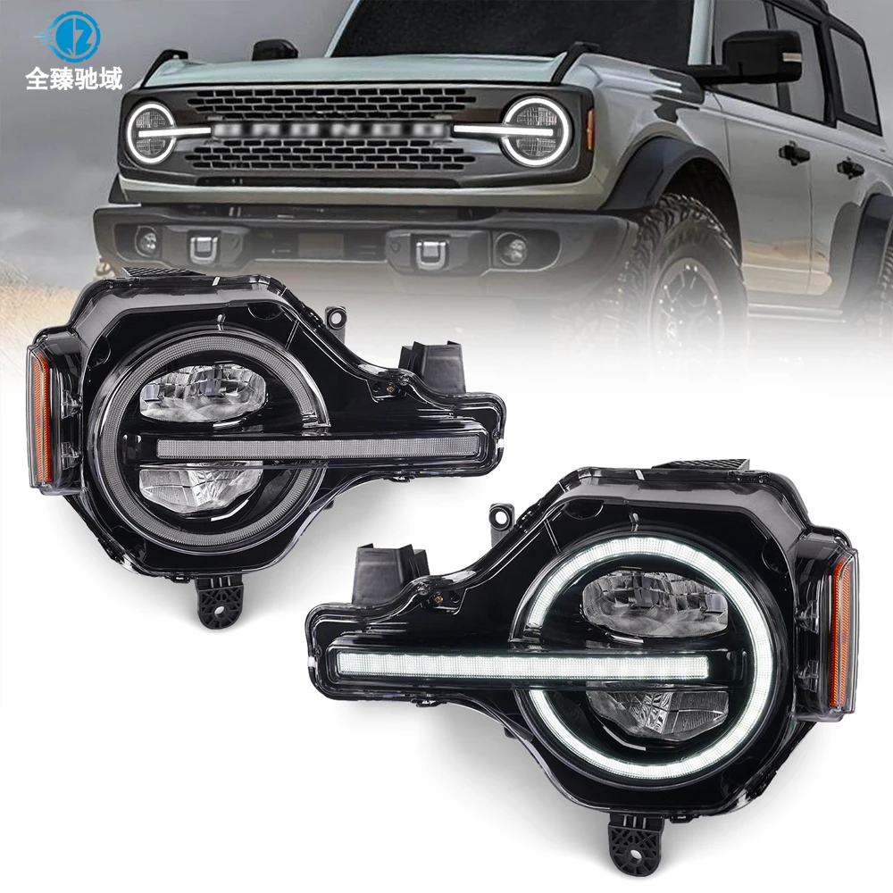 21-25 for Ford Raptor Edition Car LED Headlight Assembly, Upgraded Headlights, Modifications, and Yellow Daytime Running Lights