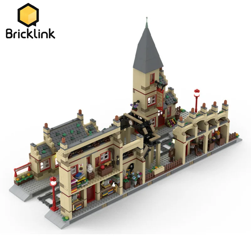 Bricklink MOC Magic Movie City Hogsmeaded Station Massive Extension Compatible 76423 Sets Building Blocks Toys Christmas Gift