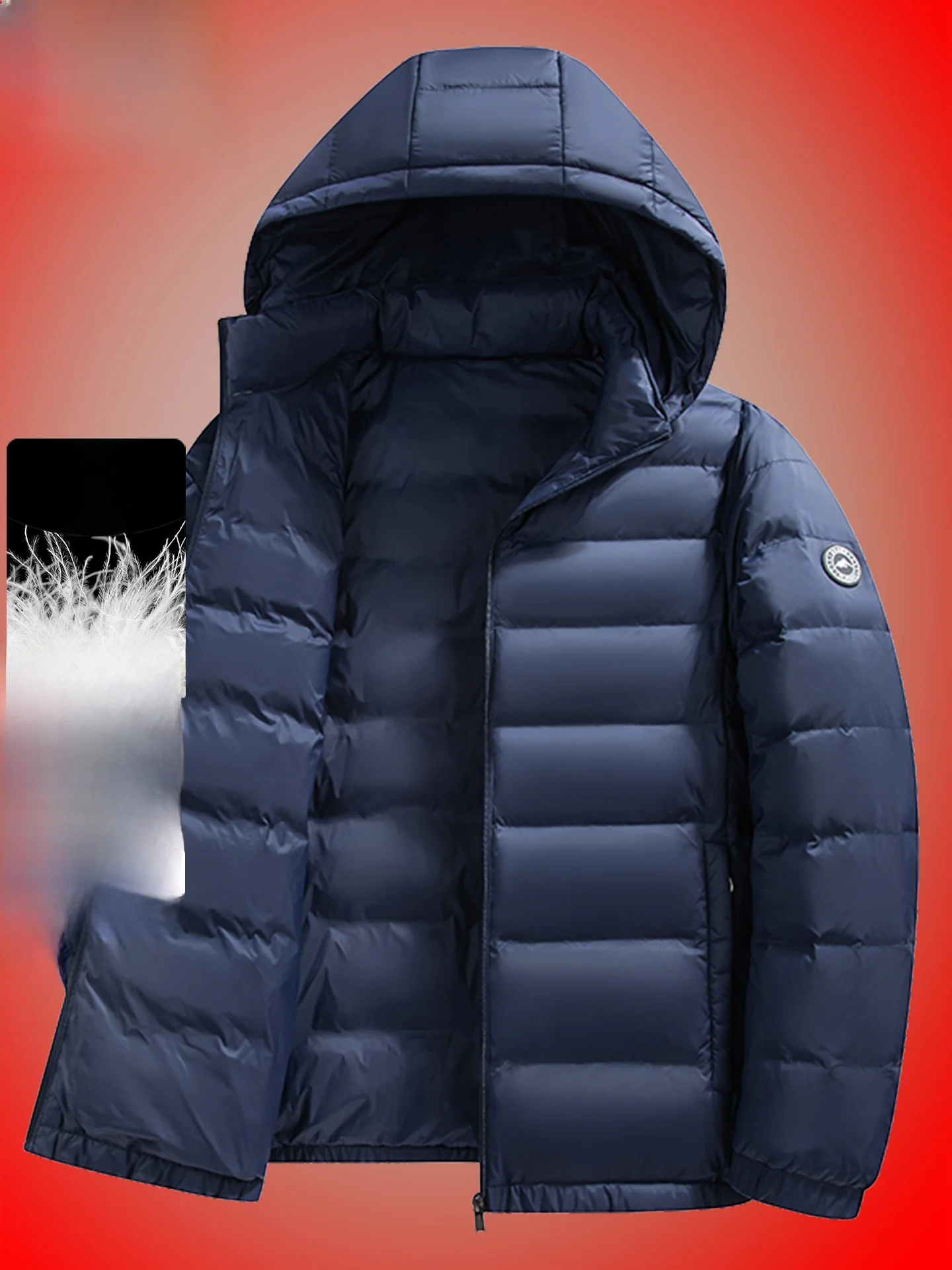 

Lightweight down Jaet Men's Autumn Winter Outdoor Warmth Du Feather Thin Outerwear Faionable Urban Sle Zipper Closure