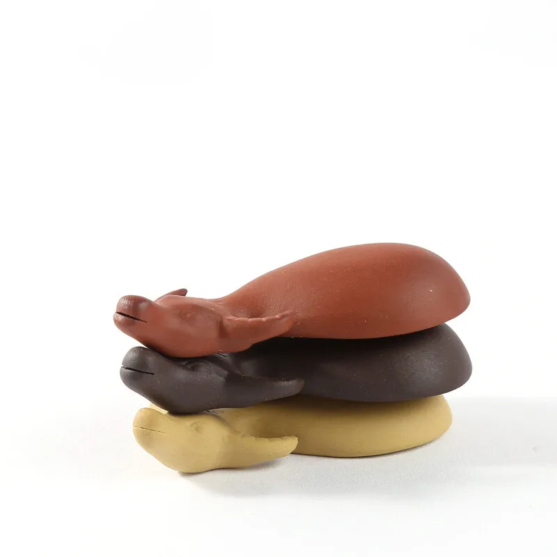 Small Buffalo Yixing Zisha Purple Clay Tea Pet House Table Decoration Tea Play