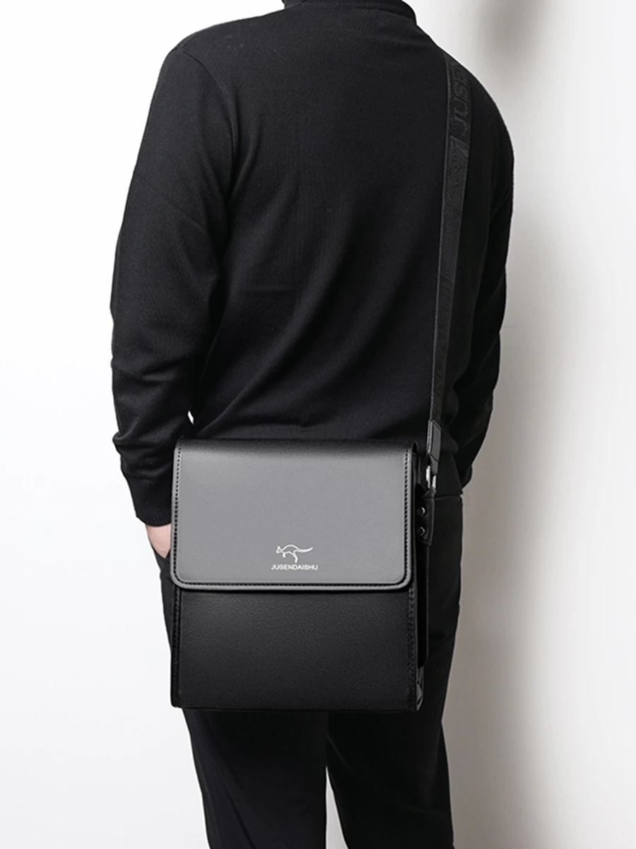 

Faionable Men's Soft Leather oulder Bag Casual Busin Large Capaci Bapa Crossbody Bag Horizontal Sle Briease
