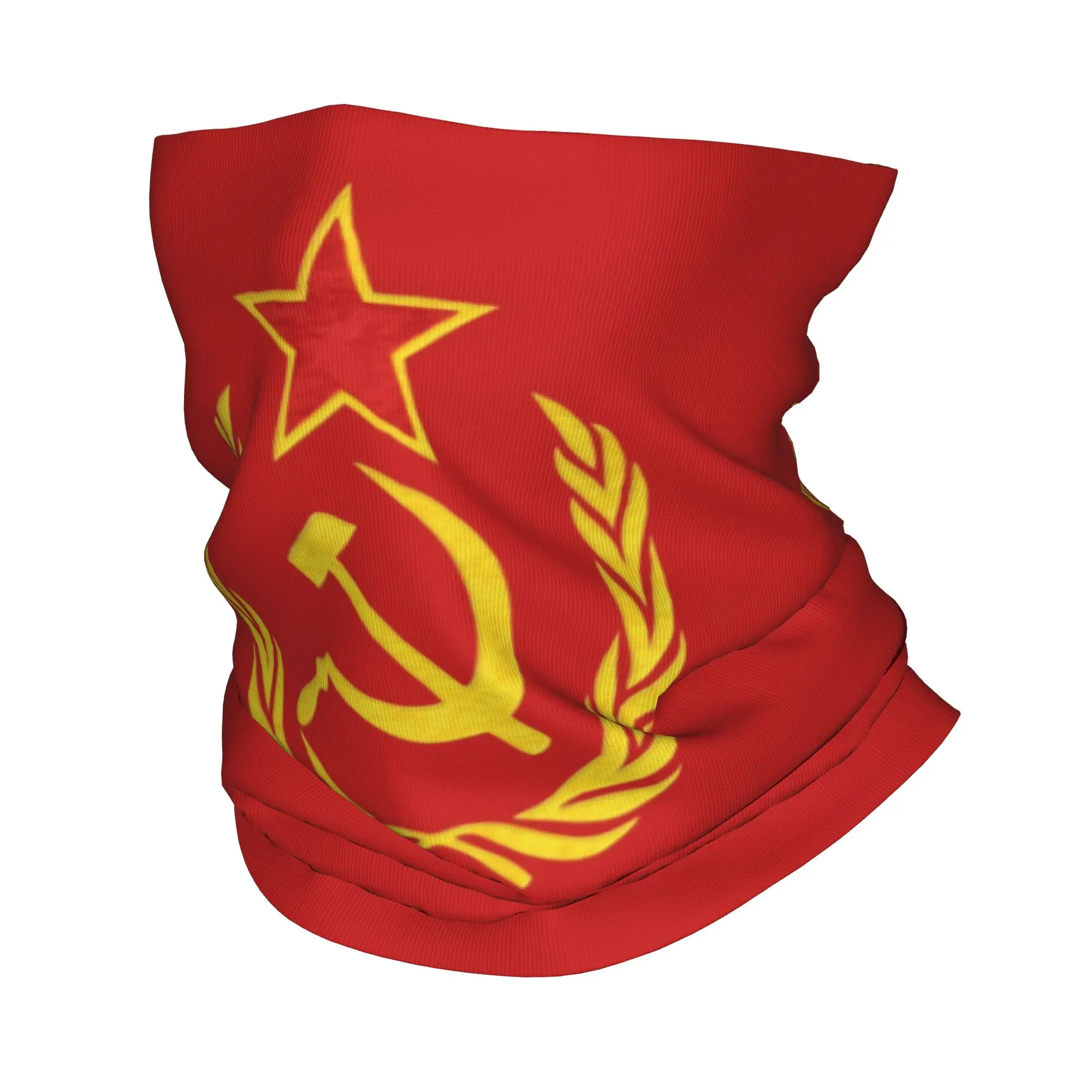 Custom USSR Hammer And Sickle CCCP Russian Soviet Flag Bandana Neck Warmer Women Men Winter Hiking Ski Scarf Gaiter  Face Cover