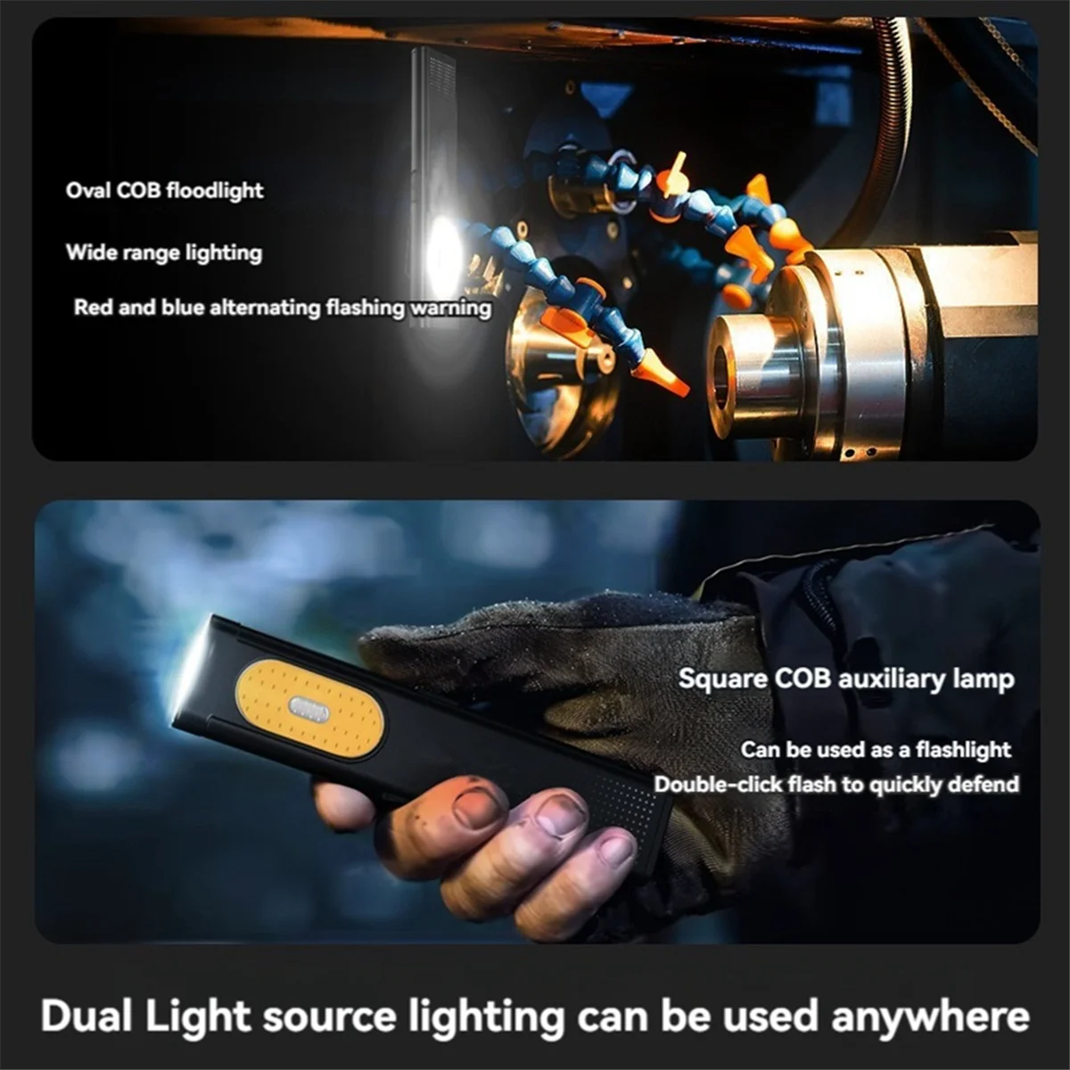 LED Flashlight USB-C Rechargeable 470Lm Portable Mini Pocket Lantern Flood Work Light Magnetic Back Clip