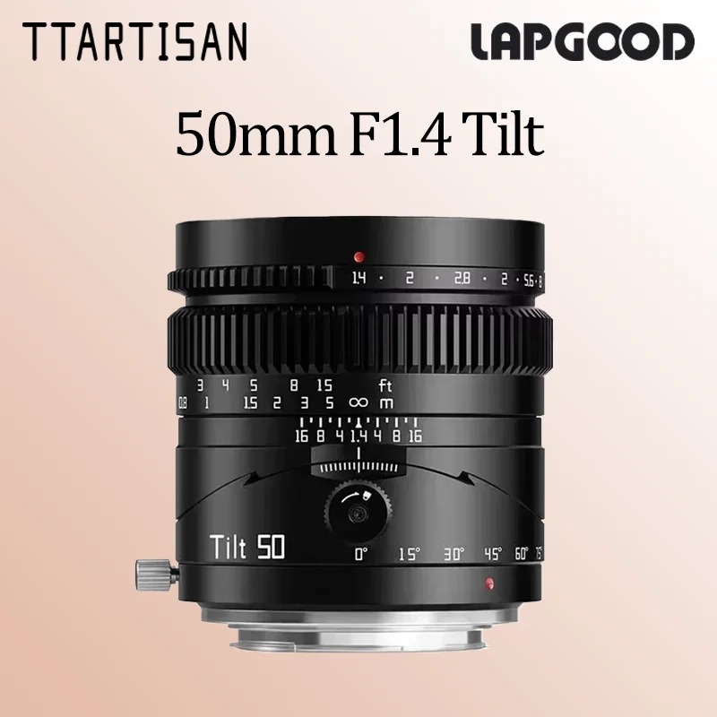 

Объектив TTartisan 50mm F1.4 Tilt Lens с ручной фокусировкой для полнокадровых беззеркальных камер Sony E, M4/3, Canon RF, Nikon Z, Fuji XF, L Mount