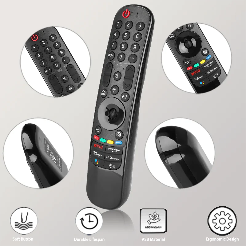 AKB76039902 MR22GA For LG IR Remote Control Replacement With Netflix PrimeVideo Buttons, For LG Smart TV 43NANO75UQA 50NANO75UQA