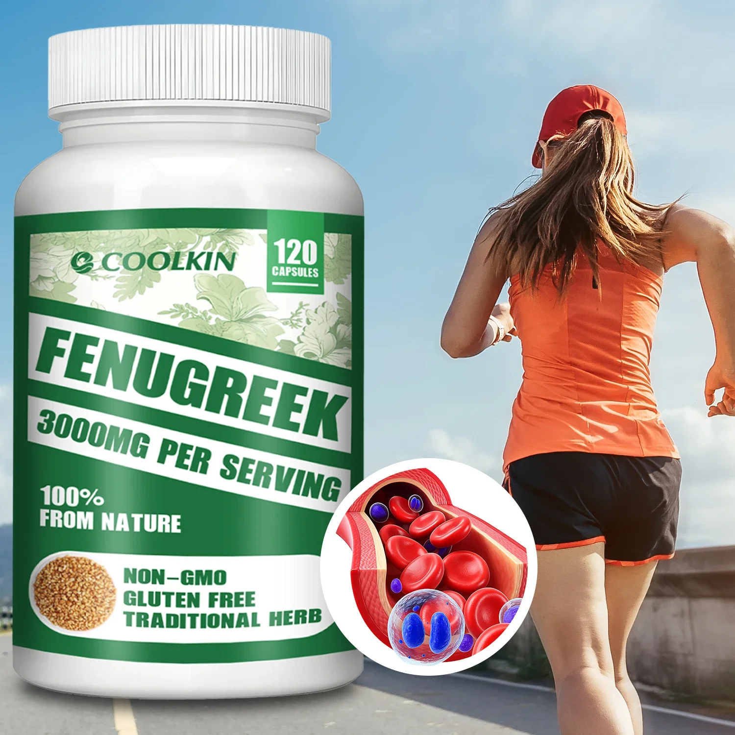 Fenugreek 3000MG - Lactation Supplement, Breast Development, Hormone Balance,Improved Circulation - Rich in Protein and Vitamins