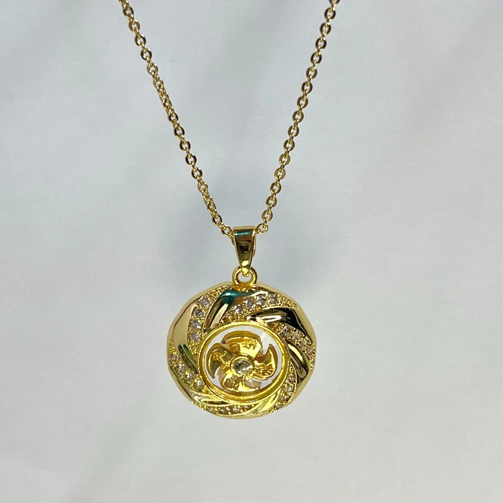 قلادة دوارة مرصعة بالألماس مستوحاة من الطراز العتيق، قلادة مجوهرات للجنسين للديكور الأنيق