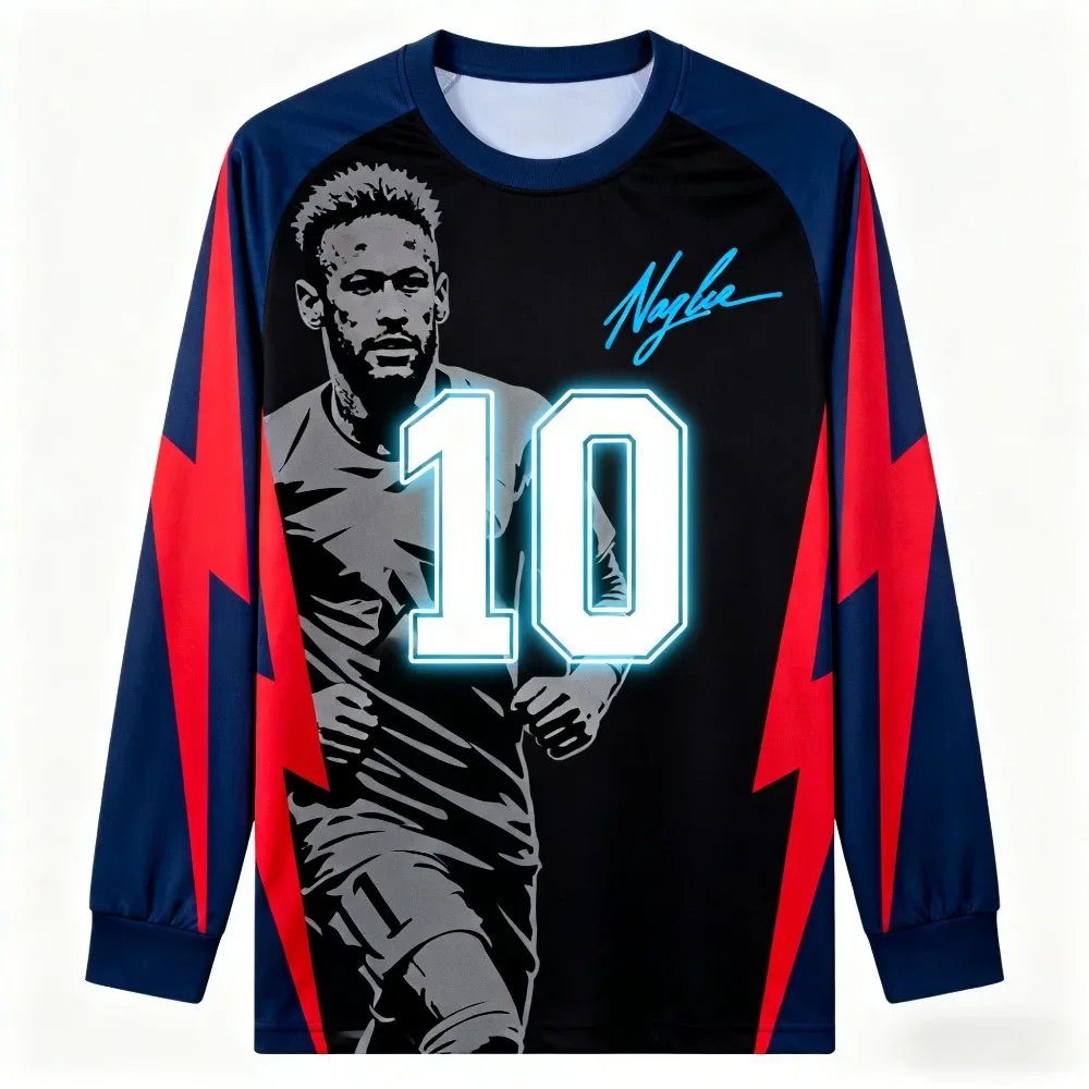 تي شيرت Neymar No.10 Fan Jersey بتصميم فريد من نوعه فضفاض كاجوال عصري ومسامي ومريح لكرة القدم الرياضية في الهواء الطلق