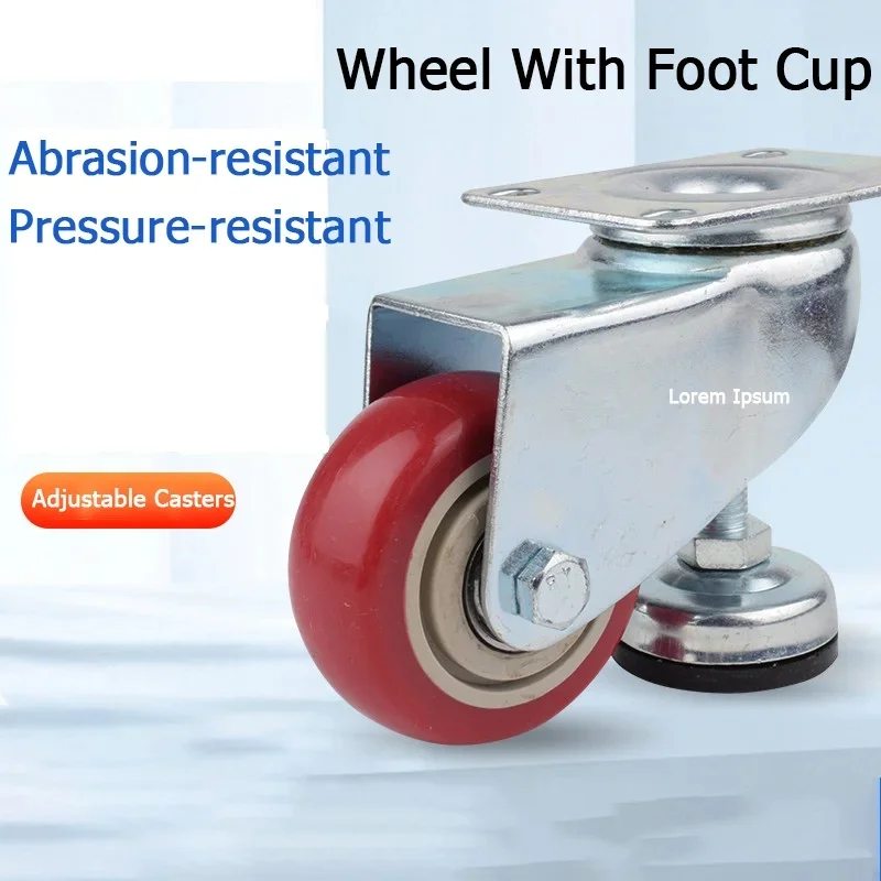 1-2 pcs 2.5/3/4 inch caster with foot, leveling support caster wheel, Forma swivel caster wheel