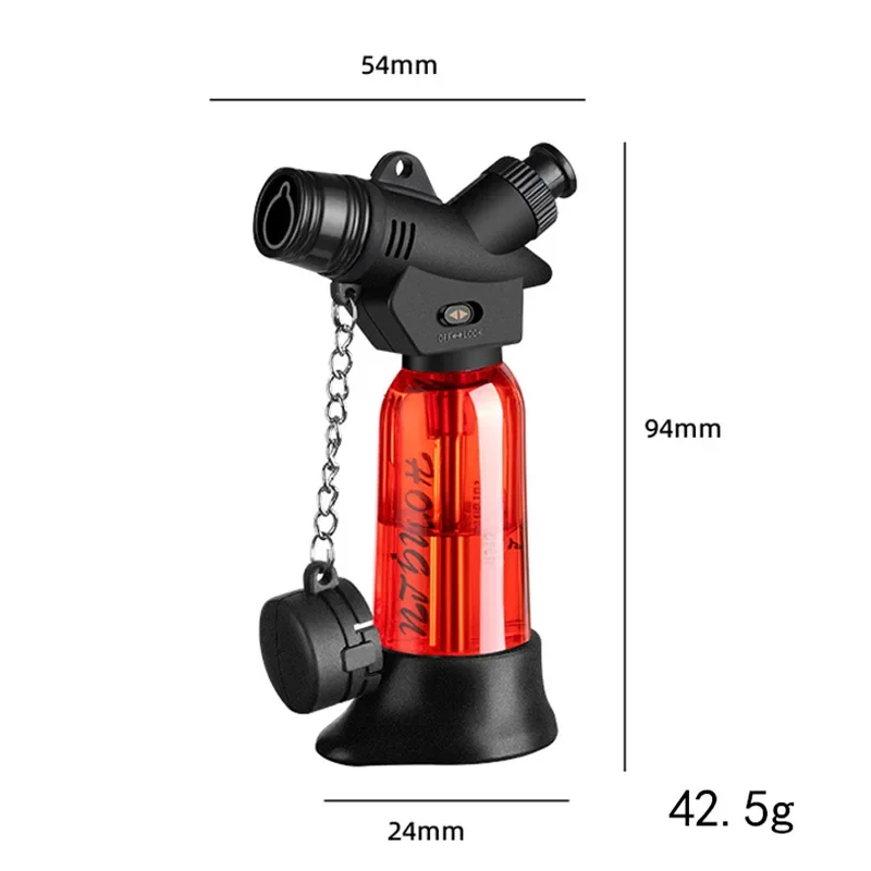 The New Small Torch Welding Gun Lighter Jet Inflated Gas Butane Lighters Transparent Tank Household Kitchen Lighter Fire Starter