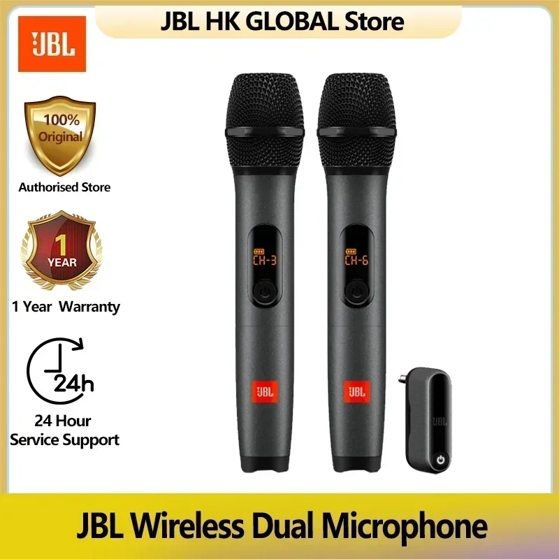 JBL 100% Original un à deux Microphone sans fil Microphone UHF double canal émetteur maison KTV scène DJ