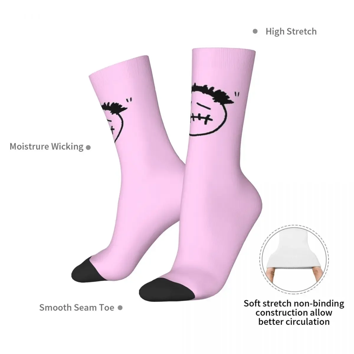 Cactus Jack Face Travis Socks Harajuku Absorbing Stockings All Season Long Socks Accessories for Unisex Birthday Present