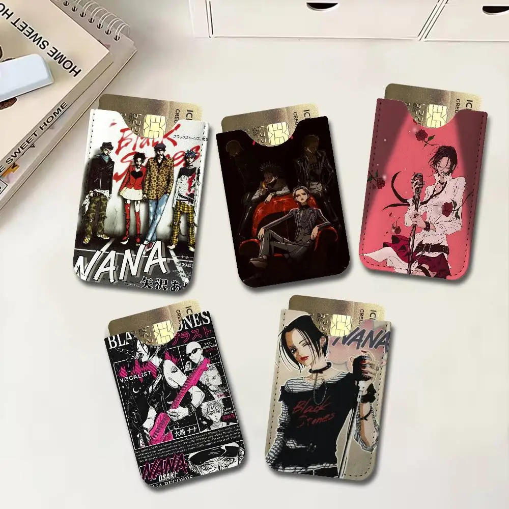 NAna Anime Black S-Stone Light and thin mini bag small and portable bus card protective leather case for men and women