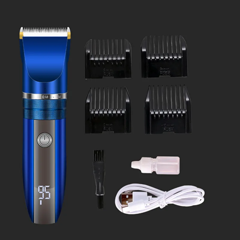 Ceramic Blade Hair Trimmer Nozzle Clipper Professional Finishing Machine Cutter USB Charge Home Appliance Hairdressing Scissor