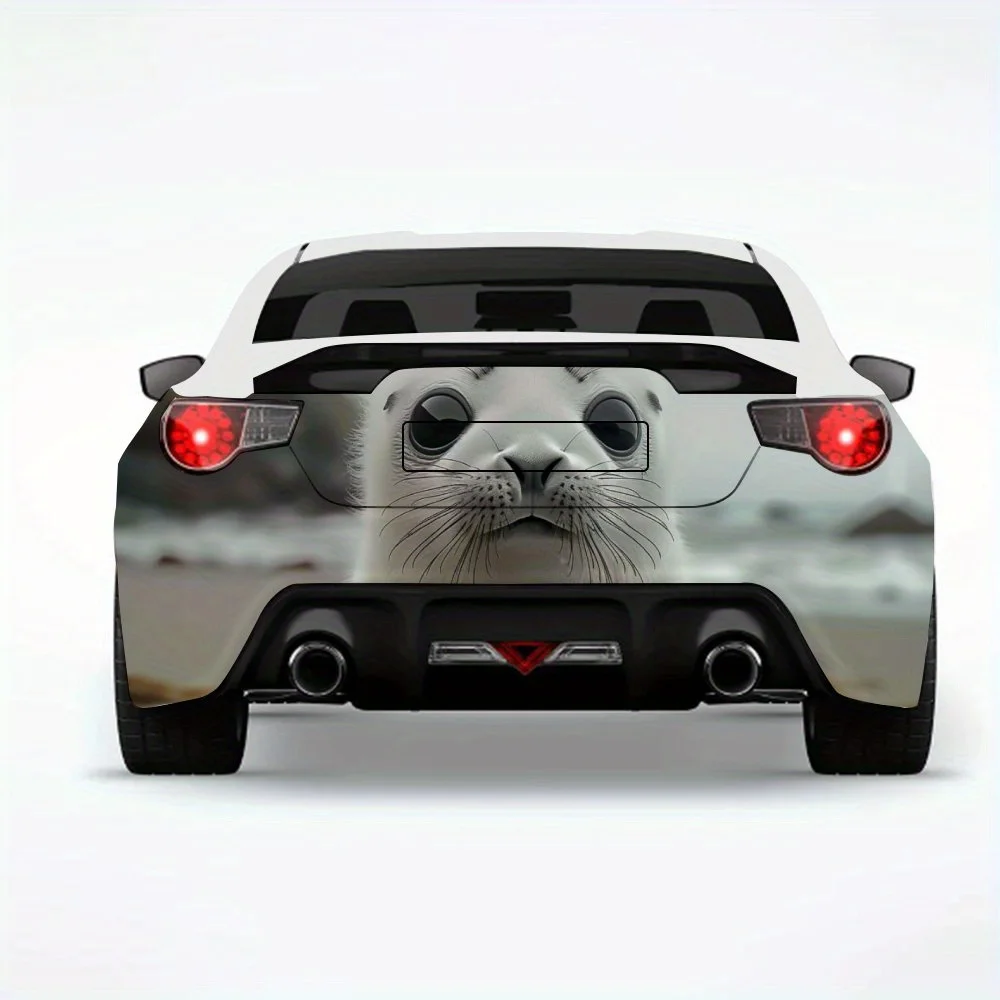 

Cute Seal Pup Car StickerVinyl Decal for Car Rear, Waterproof Self-Adhesive Vinyl Stickers for Vehicle Tail & Bumper, Decoration