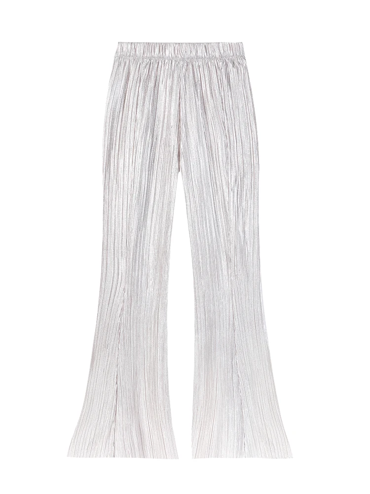 Cariedo Versatile King Romantic Fine Glitter Hot Silver Series Drape Pants