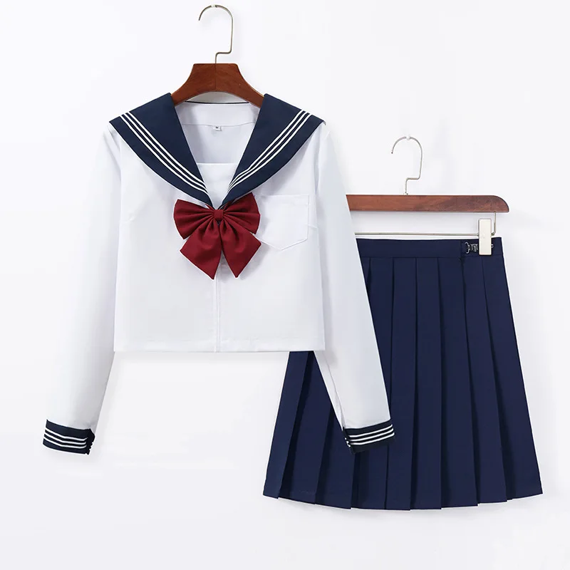Uniforme scolastica da donna - Versatile set completo di abiti da marinaio uniforme JK Gonna JK autentica - Gonna a pieghe stile fornitura scolastica
