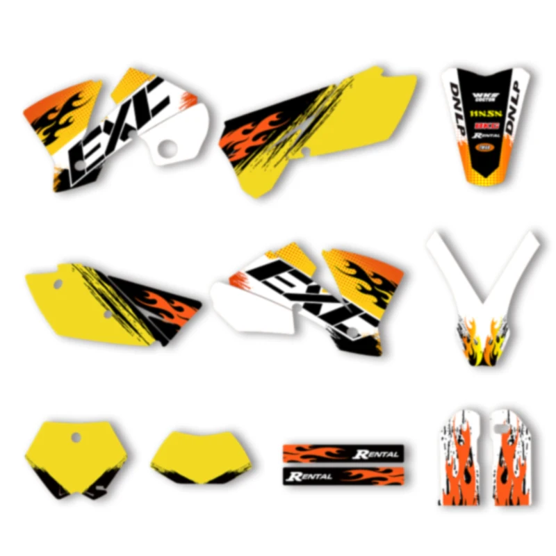

DSMTECH Motorcycle Graphics Background Decal for KTM 125 250 300 350 450 2003 2004 SX SXF 2004 EXC Decals Stickers Kits 004