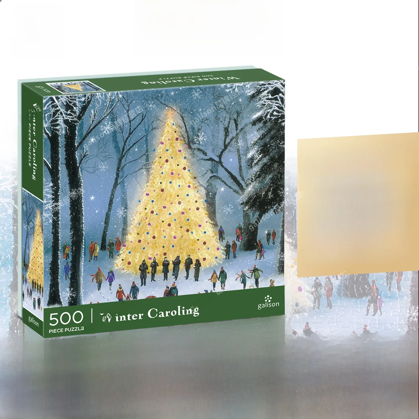 rompecabezas-galison-winter-carol-de-500-piezas-regalo-de-navidad-para-adultos-alivio-del-estres-con-marco-escena-de-Arbo