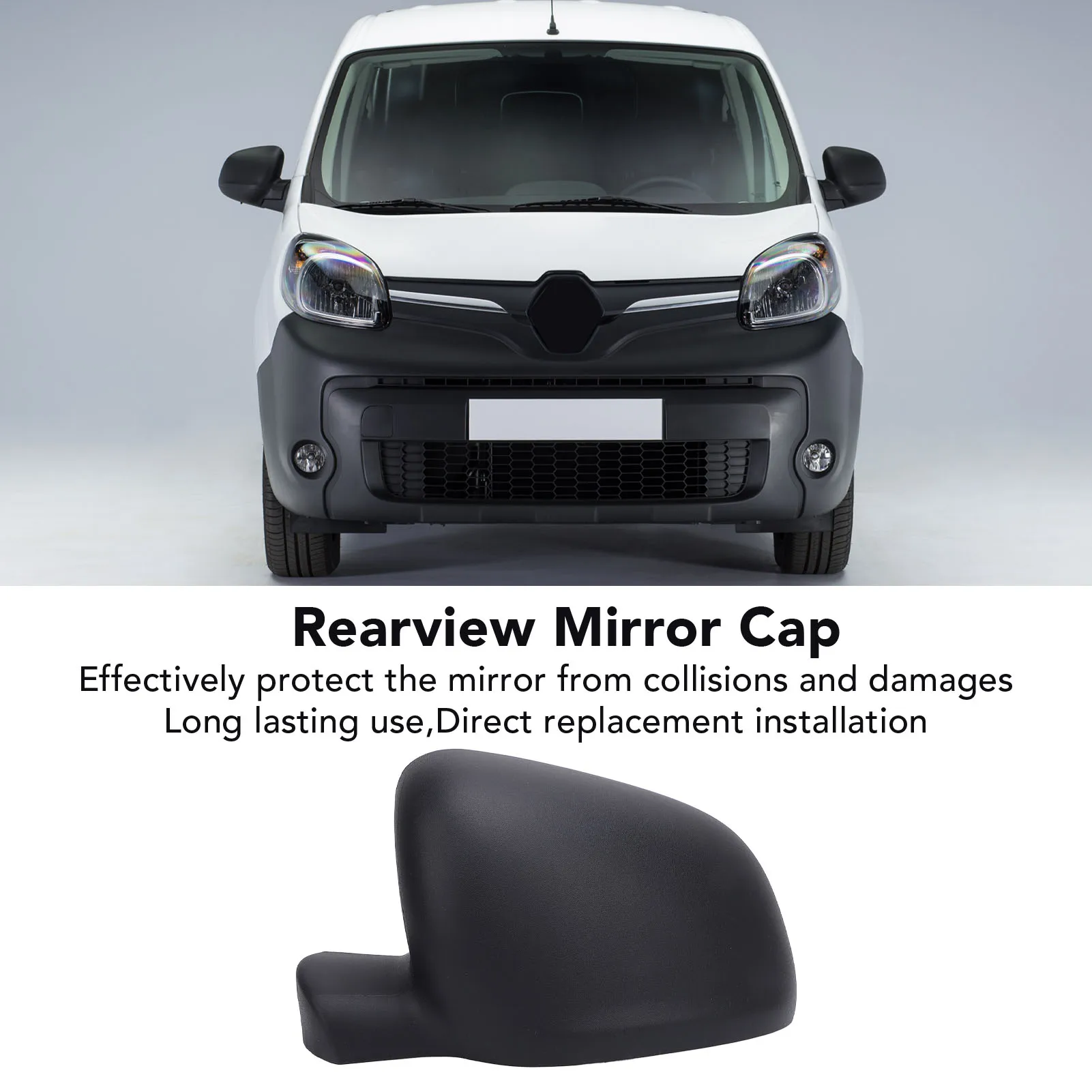 Rearview Mirror Strong Black Easy Install Wing Mirror Cover for 2013 to 2023 Outer Mirror Cover
