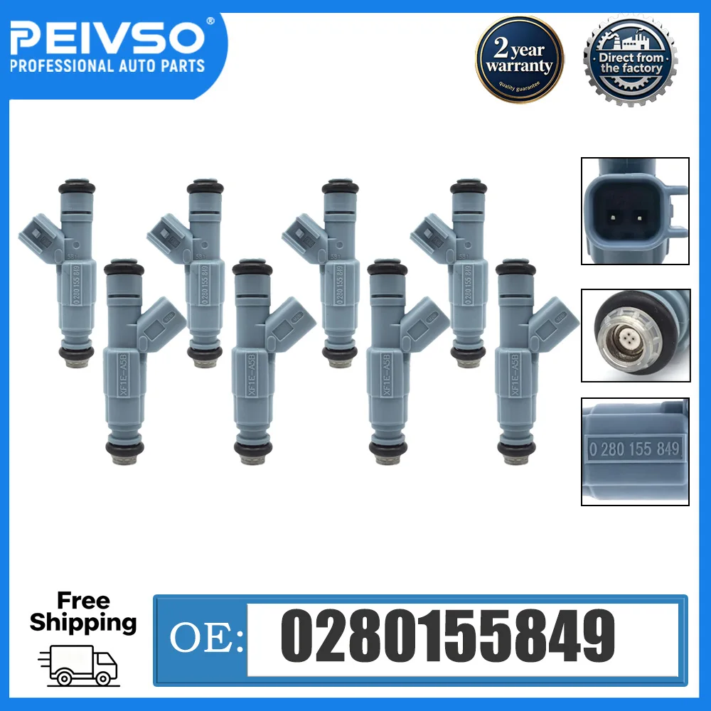 8x New Fuel Injectors Nozzles 0280155849 for Jeep Dodge Chrysler 4.7L V8 upgrade 4 Nozzles
