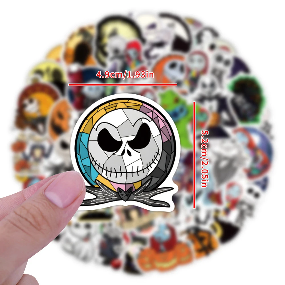 60PCS Disney Nightmare Before Christmas Halloween Stickers DIY Diary Laptop Luggage Skateboard Graffiti Decals Toys Gifts