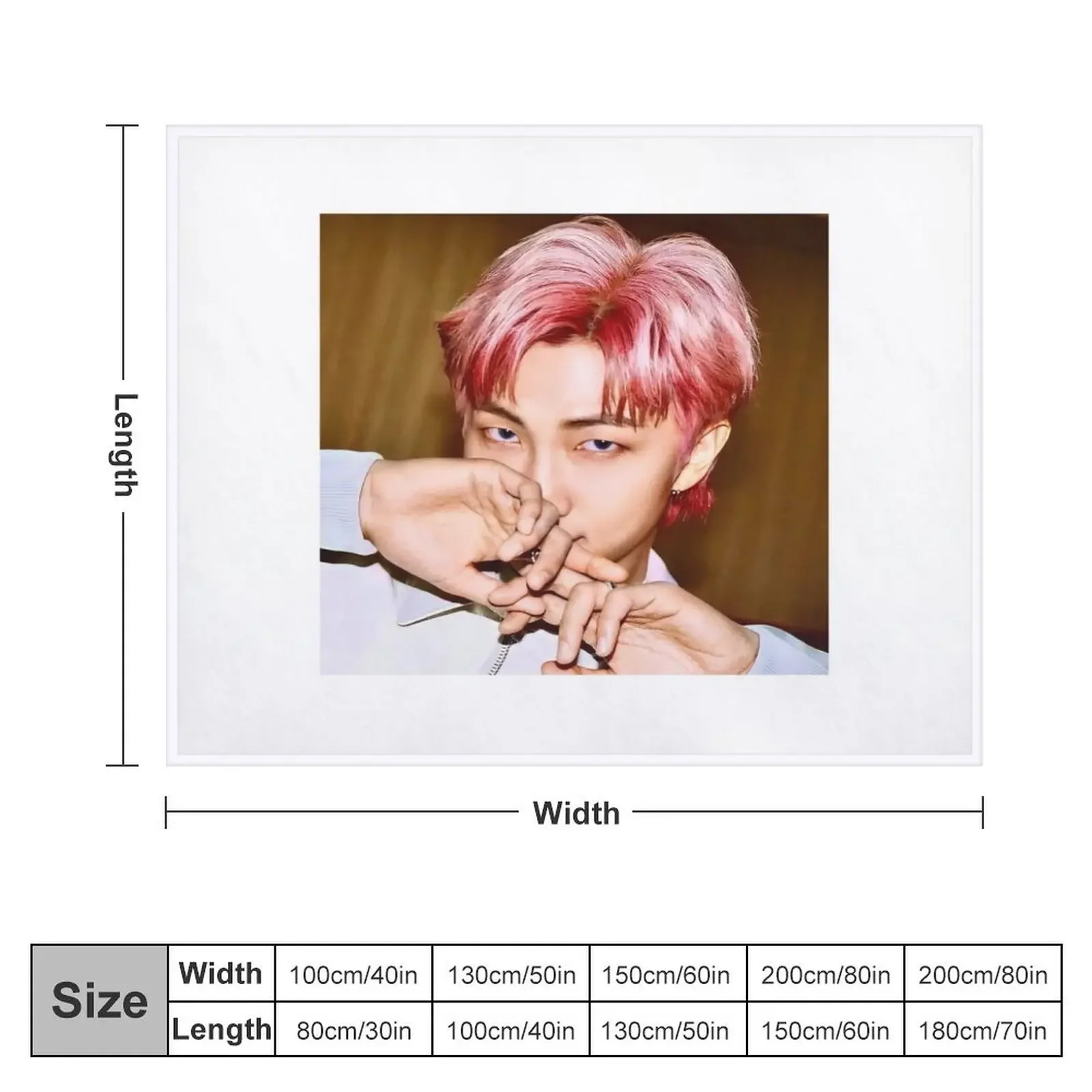 Namjoon butter teaser photo pink hair RM Throw Blanket Decoratives Moving Sofa Quilt Large Blankets