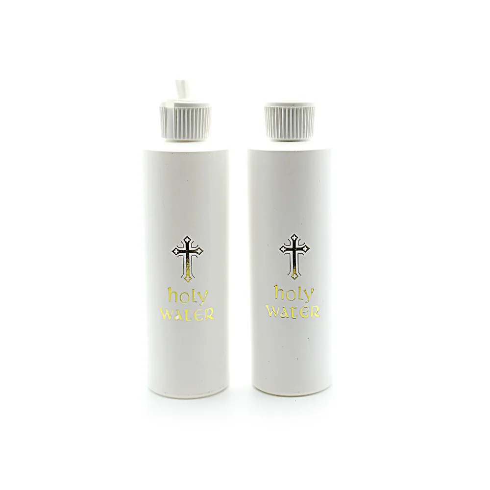 60/100/200ml Easter Plastic Water Bottle Religious Articles Easter Holy Water Bottle With Gold Blocking Logo Holy Water