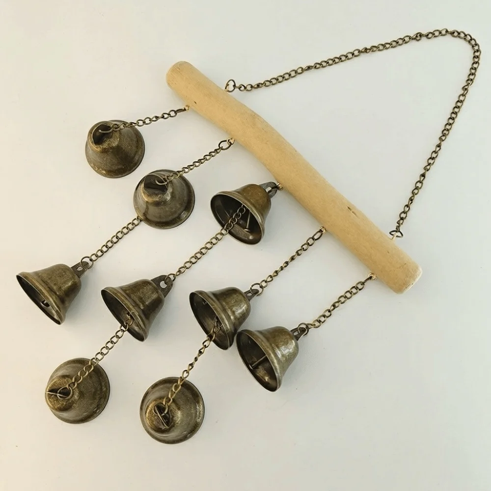 Creative Vintage Metal Wind Chime Metal Bells Crisp Sound Iron Art Wind Chime Decorative Entry Door Reminder Home Decoration
