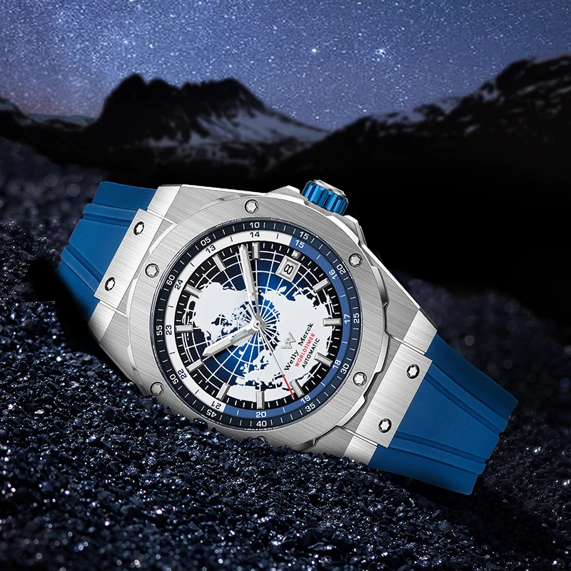 Reloj WM, relojes mecánicos automáticos, relojes de negocios multifuncionales impermeables para hombres, reloj Welly Merck WM124M