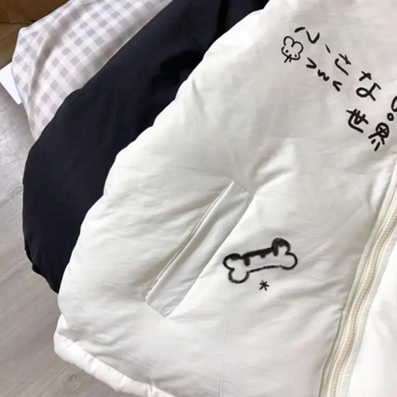 เสื้อโค้ทซิปสไตล์ญี่ปุ่นน่ารักสำหรับผู้หญิง แขนยาว พิมพ์ลายการ์ตูน สไตล์หวาน เสื้อผ้าน่ารัก สไตล์ฮาราจูกุ เสื้อพาร์กาสำหรับฤดูใบไม้ร่วง